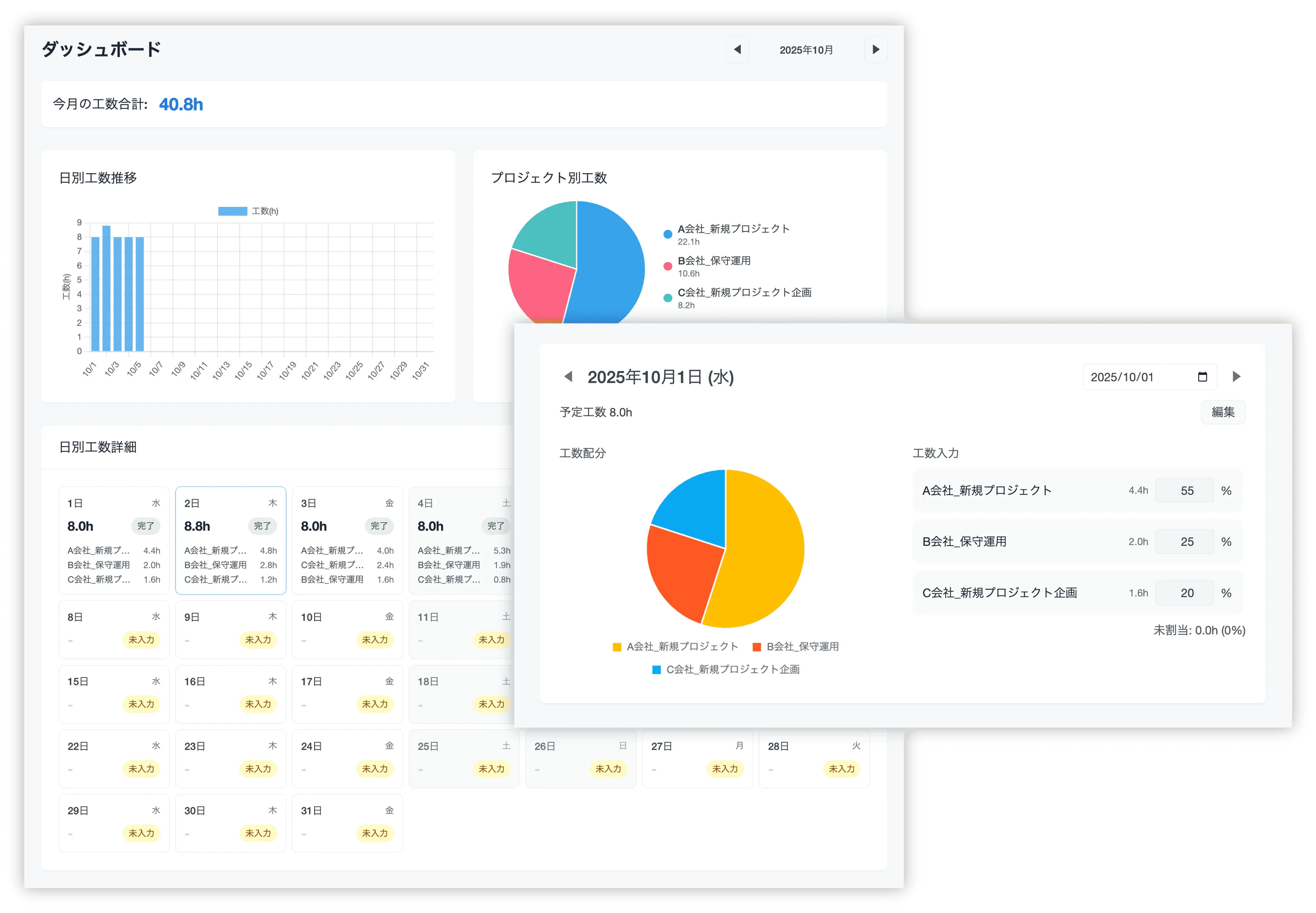 日単位で実績工数を登録できる「LEEAD工数管理」サービスをリリースしました